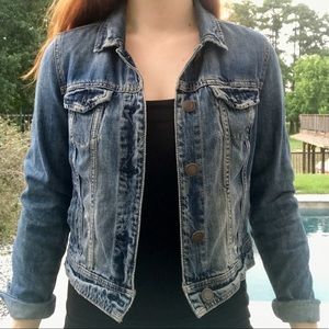 American Eagle, Denim Cropped Jacket